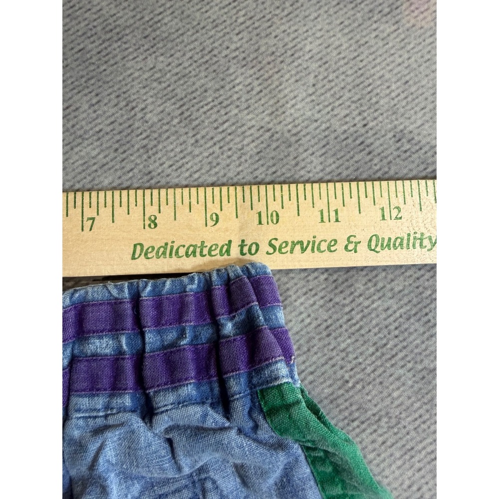 Max Active Worldwide Vintage Kids Shorts Blue Green Purple Ramie Cotton Size 8 - Picture 6 of 7